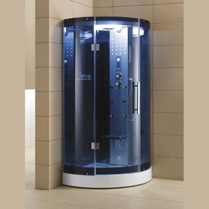Mesa Blue Glass Steam Shower 38" x 38" x 85" WS-302A - Zen Saunas