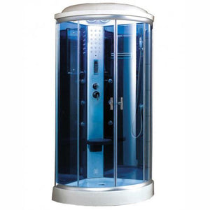 Mesa Blue Glass Steam Shower 36" x 36" x 87" WS-9090K - Zen Saunas