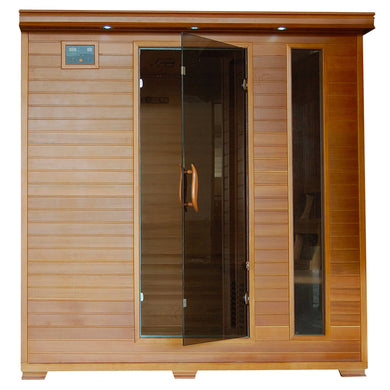 HeatWave Great Bear 6-Person Cedar Infrared Sauna w/ 10 Carbon Heaters - SA1323 - Zen Saunas