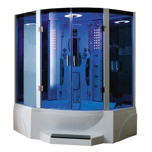 Mesa 608P Steam Shower - Blue Glass - Zen Saunas