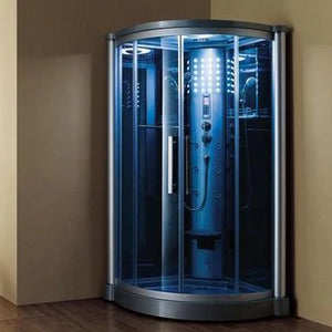 Mesa WS-801L Steam Shower with Blue Tempered Glass (42"L x 42"W x 85"H) - Zen Saunas