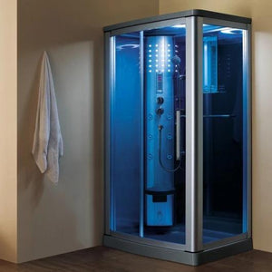Mesa Steam Shower Blue Glass 45" x 32" x 85" WS-802L - Zen Saunas