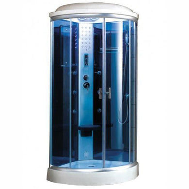 Mesa Blue Glass Steam Shower 36