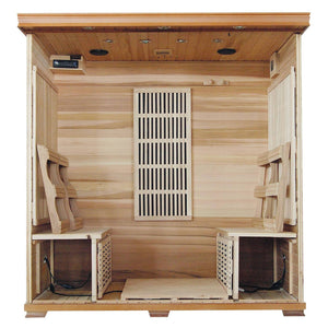 HeatWave Klondike 4-Person Cedar Infrared Sauna with Chromotherapy Lighting - Zen Saunas