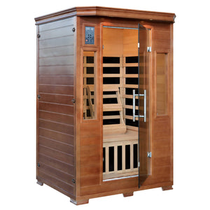 HeatWave Majestic 2-Person Hemlock Premium Infrared Sauna w/ 6 Carbon Heaters - SA-3209 - Zen Saunas